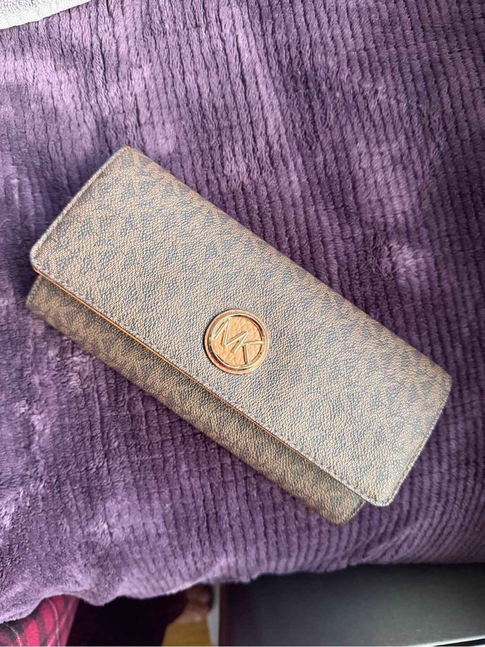 Michael Kors Brown MK Logo Continental Wallet